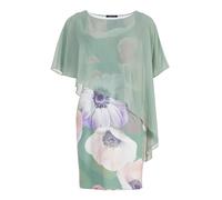 SWING - Scuba-Kleid mit Chiffon-Überwurf soft green / multi - Gr. - 44