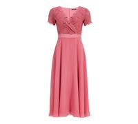SWING - Spitzen-Chiffon-Kleid mit Taillenband melon pink - Gr. - 42