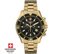 Swiss Alpine Military Herren Chronograph Armbanduhr 7040.9117 Analog Quarz Edelstahl