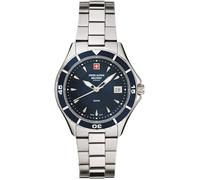 Swiss Alpine Military Damen-Armbanduhr Analog Quarz 7740.1 Edelstahl, Stahl/Stahl/Blau - 1135sam, Armband
