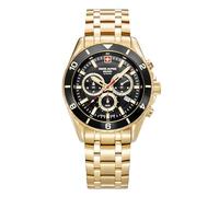 Swiss Alpine Military Herren-Armbanduhr Chronograph Analog Quarz 7034.9 Edelstahl, Gold/Gold/Schwarz - 9117sam, Armband