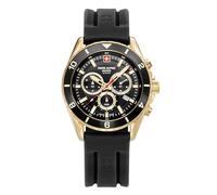 Swiss Alpine Military Herren-Armbanduhr Chronograph Analog Quarz Silikon 7034.9, Gold/Schwarz/Schwarz - 9817sam, Riemen
