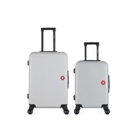 SWISS KOPPER SWISS KOPPER - 2er-Pack - Mittelgroßer Koffer und Handgepäck SPIEZ - grau