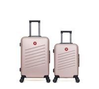 SWISS KOPPER SWISS KOPPER - 2er-Pack - Mittelgroßer Koffer und Handgepäck ZURICH - rosegold