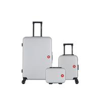 SWISS KOPPER SWISS KOPPER - 3er-Pack - Großer Koffer, Handgepäck XXS und Kosmetikkoffer SPIEZ - grau