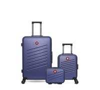 SWISS KOPPER SWISS KOPPER - 3er-Pack - Großer Koffer, Handgepäck XXS und Kosmetikkoffer ZURICH - marineblau