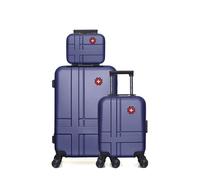 SWISS KOPPER SWISS KOPPER - 3er-Pack: Mittelgroßer Koffer, Handgepäck XXS und Kosmetikkoffer USTER - marineblau