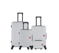 SWISS KOPPER SWISS KOPPER - 4er-Pack - Großer Koffer, mittelgroßer Koffer, Handgepäck und Kosmetikkoffer SPIEZ - grau