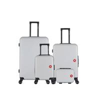 SWISS KOPPER SWISS KOPPER - 4er-Pack - Großer Koffer, mittelgroßer Koffer, Handgepäck XXS und Kosmetikkoffer SPIEZ - grau