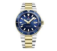 Swiss Military by Chrono Herren Uhr Armbanduhr Automatik Uhrwerk mit Edelstahl Metallarmband Analoge Herrenuhr Silber Gold SMA34086.03