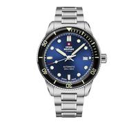 Swiss Military by Chrono Herren Uhr Armbanduhr Automatik Uhrwerk mit Edelstahl Metallarmband Analoge Herrenuhr Silber SMA34106.02