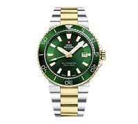 Swiss Military by Chrono Herren Uhr Armbanduhr Automatik Uhrwerk mit Edelstahl Metallarmband Analoge Herrenuhr Silber Gold SMA34086.04