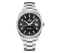 Swiss Military by Chrono Herren Uhr Armbanduhr Automatik Uhrwerk mit Edelstahl Metallarmband Analoge Herrenuhr Silber SMA34110.01