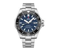 Swiss Military by Chrono Herren Uhr Armbanduhr Automatik Uhrwerk mit Edelstahl Metallarmband Analoge Herrenuhr Silber Schwarz SMA34092.02