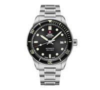 Swiss Military by Chrono Herren Uhr Armbanduhr Automatik Uhrwerk mit Edelstahl Metallarmband Analoge Herrenuhr Silber SMA34106.01