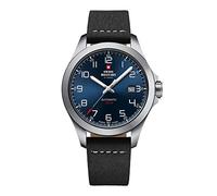 Swiss Military by Chrono Herren Uhr Armbanduhr Automatik Uhrwerk mit Lederarmband Analoge Herrenuhr Silber SMA34077.02