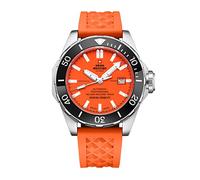 Swiss Military by Chrono Herren Uhr Armbanduhr Automatik Uhrwerk mit Silikonarmband Analoge Herrenuhr Silber Schwarz SMA34092.07
