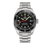 Swiss Military by Chrono Herren Uhr Armbanduhr Automatik Uhrwerk mit Titan Metallarmband Analoge Herrenuhr Silber Schwarz SMA34100.01