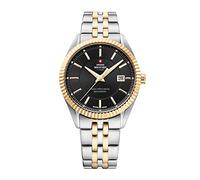 Swiss Military by Chrono Herren Uhr Armbanduhr Quarzwerk mit Edelstahl Metallarmband Analoge Herrenuhr Silber Gold SM34065.04