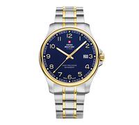 Swiss Military by Chrono Herren Uhr Armbanduhr Quarzwerk mit Edelstahl Metallarmband Analoge Herrenuhr Silber Gold SM30200.21