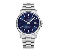 Swiss Military by Chrono Herren Uhr Armbanduhr Quarzwerk mit Edelstahl Metallarmband Analoge Herrenuhr Silber SM30200.03