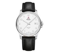 Swiss Military by Chrono Herren Uhr Armbanduhr Quarzwerk mit Lederarmband Analoge Herrenuhr Schwarz SM30200.25
