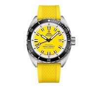 Swiss Military by Chrono Herren Uhr Armbanduhr Titan Automatik Uhrwerk mit Kautschukarmband Analoge Herrenuhr Gelb SMA34100.11
