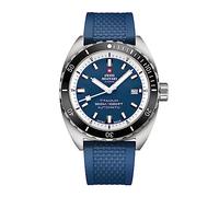 Swiss Military by Chrono Herren Uhr Armbanduhr Titan Automatik Uhrwerk mit Kautschukarmband Analoge Herrenuhr Blau SMA34100.09