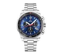 Swiss Military by Chrono Herren Uhr Chronograph Quarzwerk mit Edelstahl Metallarmband Analoge Herrenuhr Armbanduhr Silber SM34093.02