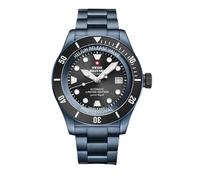 Swiss Military by Chrono SMA34075.10 Limited Edition Automatik Herren Uhr Armbanduhr Schweizer Uhrwerk mit Edelstahl Metallarmband Saphirglas Blau