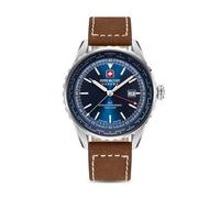 Swiss Military Hanowa Men's Wristwatches Analog Watches Leather/Stainless Steel Blue 42mm Swiss Made Herrenuhr Chronograph Armbanduhr Leder Armbänder