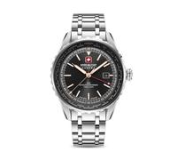 SWISS MILITARY HANOWA - AFTERBURN GMT - Metallarmband - silver - black dial