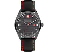 Swiss Military Roadrunner Herren Armbanduhr mit Band aus Leder, in der Farbe: Schwarz, Durchmesser: 40mm, SMWGB2200140