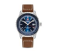 Swiss Military Hanowa Men's Wristwatches Analog Watches Leather/Stainless Steel Blue 42mm Swiss Made Herrenuhr Chronograph Armbanduhr Leder Armbänder