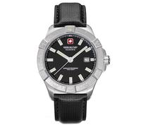 SWISS MILITARY HANOWA - JOCKWORTH - Lederarmband - silver - black dial - 42 mm - SMWGB0008001