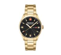 Swiss Military Hanowa Herren Armbanduhr Analog Gold/Schwarz 42mm Edelstahl Herrenuhr Chronograph Datum Armbänder