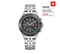 Swiss Military Hanowa Herren Chronograph Uhr Armbanduhr Edelstahl Schwarz Chronographen Herrenuhr Armbänder Uhren