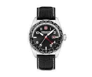 Swiss Military Hawk Eye Herren Armbanduhr mit Band aus Leder, in der Farbe: Schwarz, Durchmesser: 42mm, SMWGB0000504