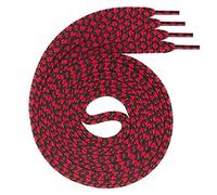 Swissly 1Paar Flache Schnürsenkel für Sneaker und Sportschuhe - sehr reißfest - ca. 7,0 mm breit aus 100% Polyester, Farbe: Black/red Länge: 120cm