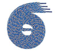 Swissly 1Paar Flache Schnürsenkel für Sneaker und Sportschuhe - sehr reißfest - ca. 7,0 mm breit aus 100% Polyester, Farbe: Blue/Grey Länge: 160cm