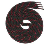 Swissly runde schwarz rote Schnürsenkel für Arbeitsschuhe und Trekkingschuhe aus 100% Polyester, Farbe: schwarz rot, Länge: 120cm
