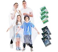 SWOGAA Regenponchos Familienpackung 6 Stück - 50% Extra Dick Durchsichtig Wasserdichte Regencape Leichtgewichts Regenschutz Regen Poncho Transparent