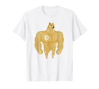 Swole Doge Shiba Workout Lustiges Dogecoin Crypto Buff Hunde-Meme Preisgünstiges Grafik-T-Shirt, Herren, Weiß, L