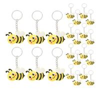 SWOOMEY 24 Stück Packung Niedliche Bienen Schlüsselanhänger aus Pvc und Metall Leichte Dekorative Anhänger für Taschen und Geldbörsendekoration Kreative Geschenkidee
