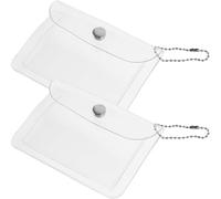 SWOOMEY Transparente PVC Geldbörse mit Halsband mit Druckknopfverschluss 2 Stück Tragbare Münzaufbewahrungstasche zum Ausgehen und Reisen