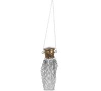 SWOOMEY Vintage Münzgeldbörse aus Metall Kleiner Geldbörsen Schlüsselanhänger mit Langer Kette Silberner Geldbeutel für Damen Geeignet als Reisegeldbörse und Originelles Gastgeschenk