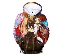 Sword Art Online Alicization Kapuzenpullover Unisex Winter Warm Langarm Mit Tasche mit Kordelzug Hoodie Pullover Outerwear Fashion 3D Drucken Muster Sweatshirt Casual Sweatjacke
