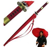 Swords and more One Piece Regenschirm, 16K Premium Version, Groß Katana Samurai Schwert Regenschirm Sturmfest mit langem Griff (Sandai Kitetsu)