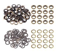 Swpeet 100 Stück - 50 Sets 10 mm Loch Bronze Ösen dicke Metallösen Ösen Ösen Set Metall Ösen Kits Ösen zur Reparatur von Leinwand, Leder, Vorhängen