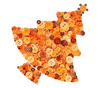 Swpeet 1000 Stück Weihnachts-Knöpfe, orangefarbene Bastelknöpfe, 2 und 4 Löcher, rund, Kunstharz, geeignet für Weihnachtsnähdekorationen, Kunst- und Bastelprojekte, DIY-Dekoration - Orange